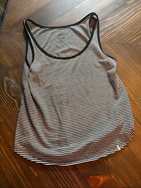 Volcom Black and White Striped Racerback Tank